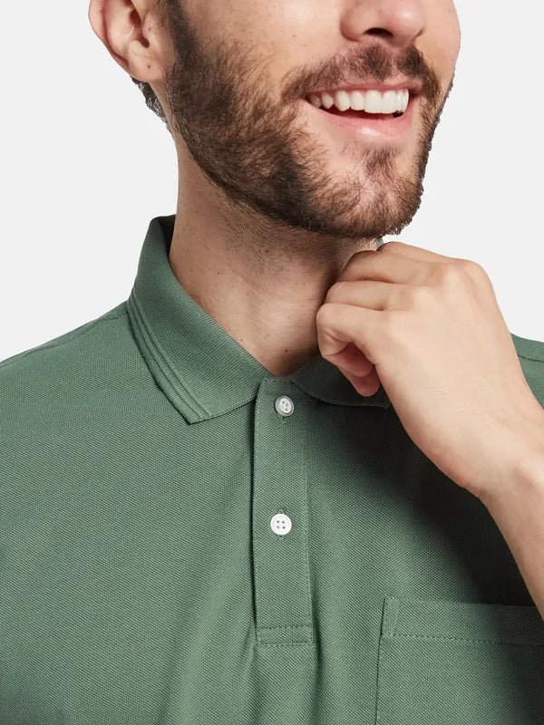 Octave Polo Collar Short Sleeves Regular Fit Cotton T-Shirt