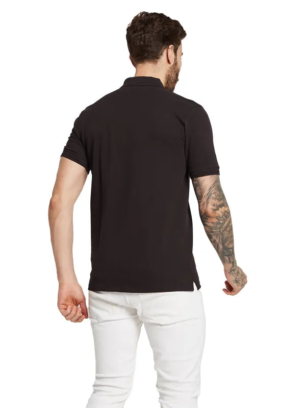 Octave Men Solid Polo Collar Pockets T-Shirt