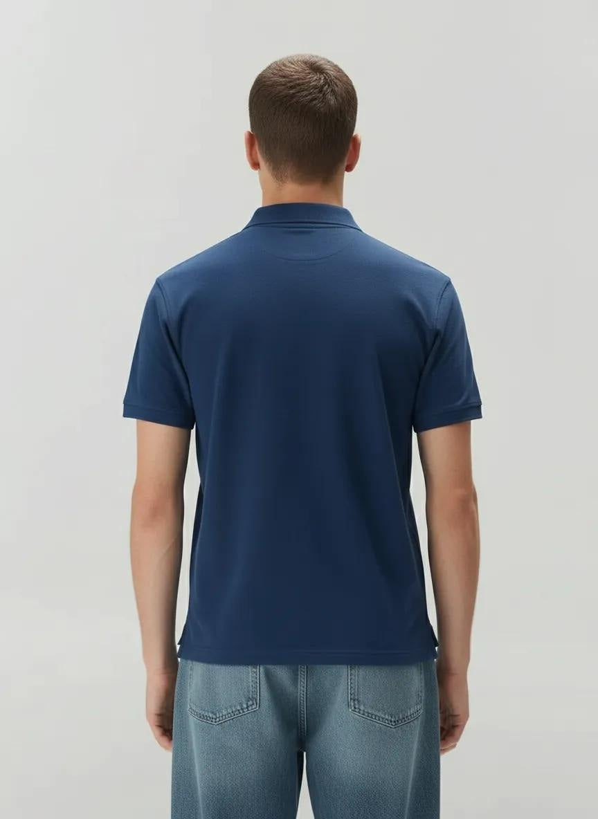 Men Polo Collar Pockets T-shirt