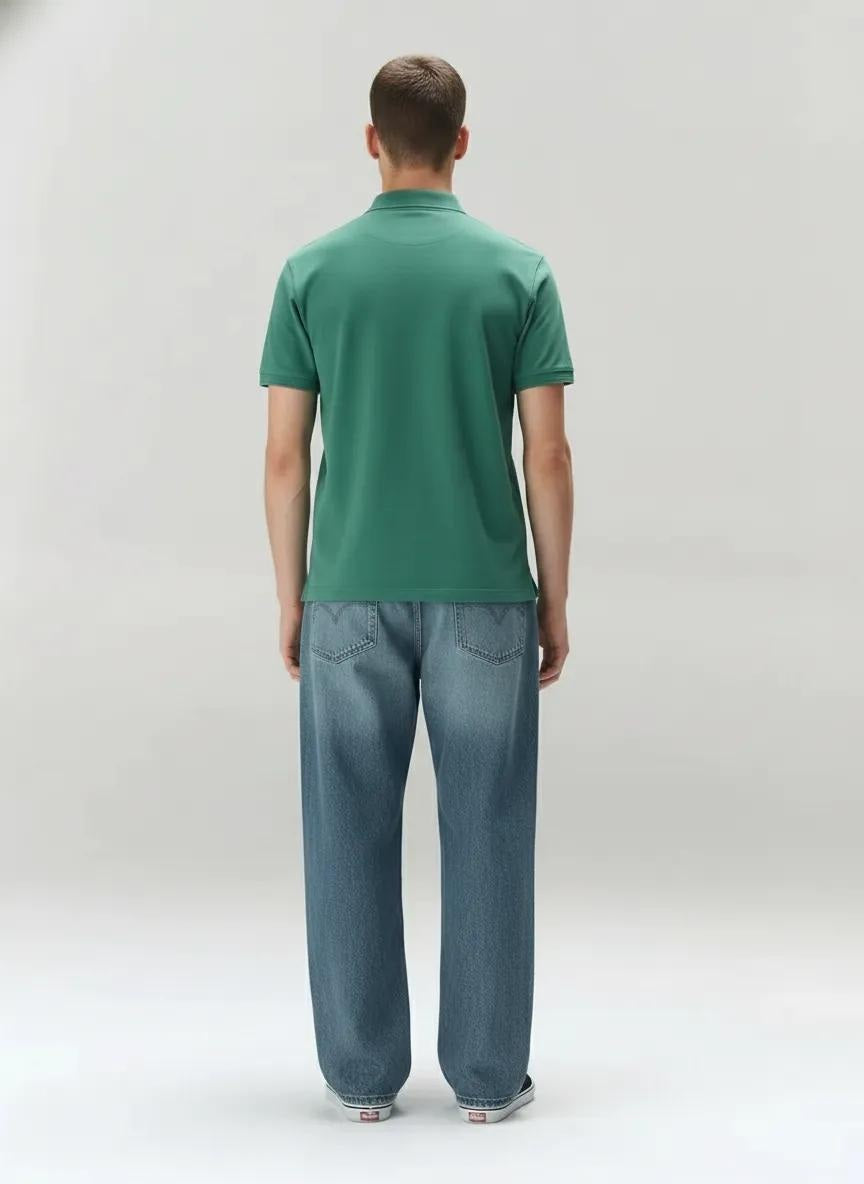 Men Polo Collar Pockets T-shirt