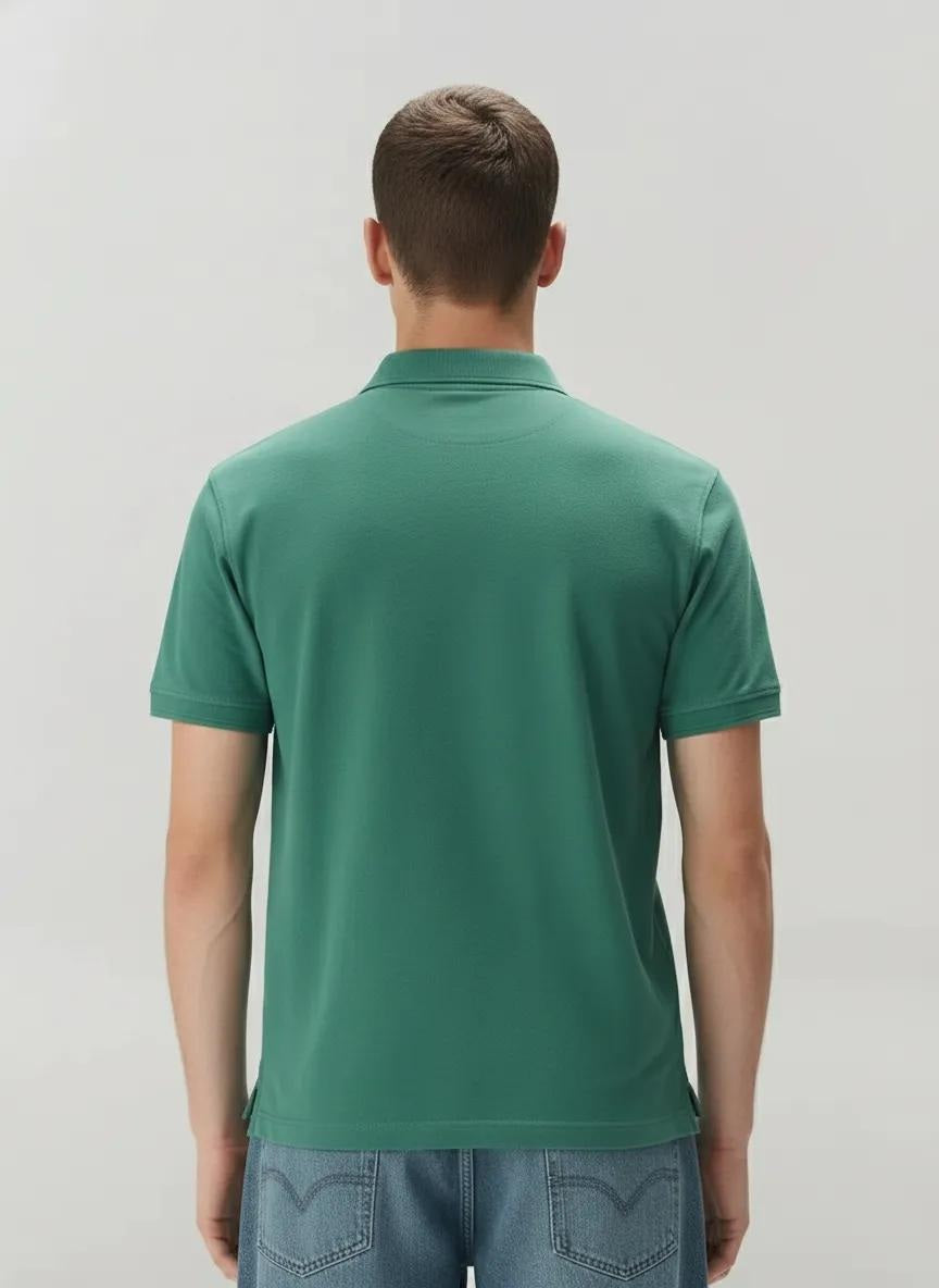 Men Polo Collar Pockets T-shirt