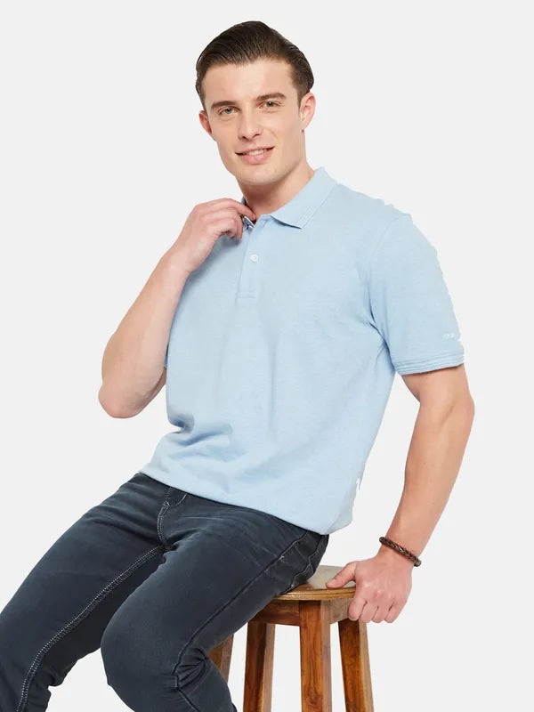 Octave Polo Collar Short Sleeveless Regular Fit Cotton T-Shirt