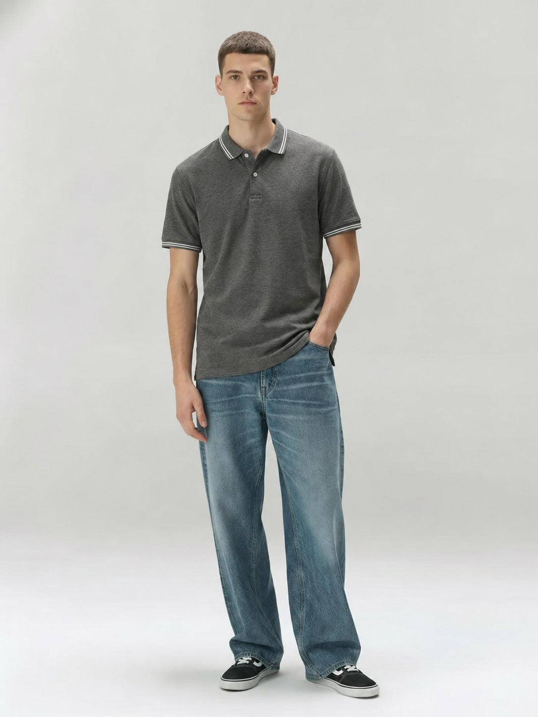 Men Polo Collar T-shirt