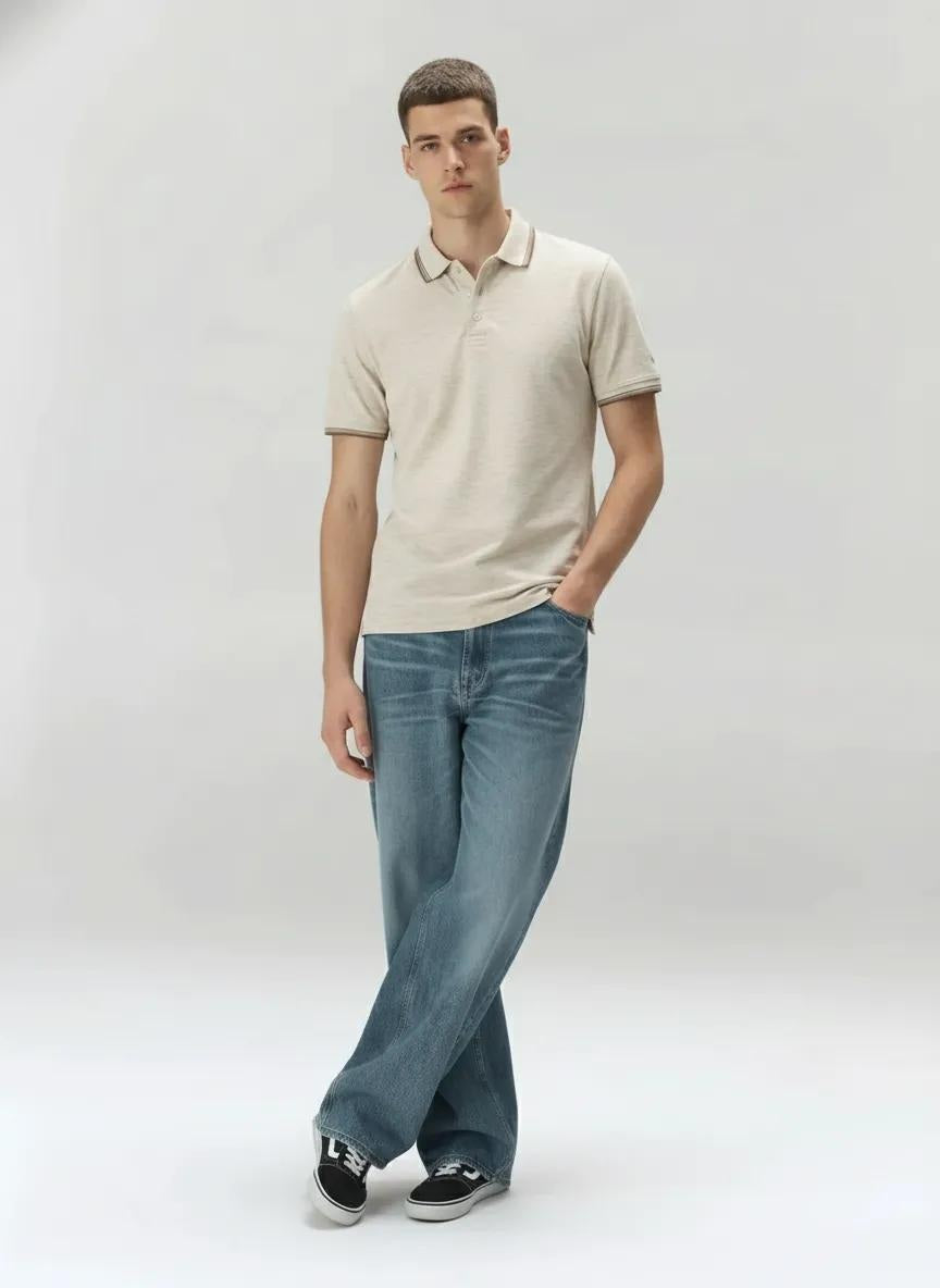Men Polo Collar SolidT-shirt