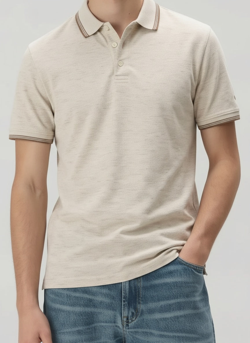 Men Polo Collar SolidT-shirt