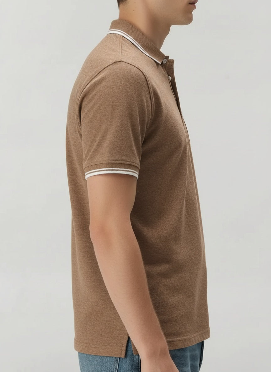Men Polo Collar Pockets T-shirt
