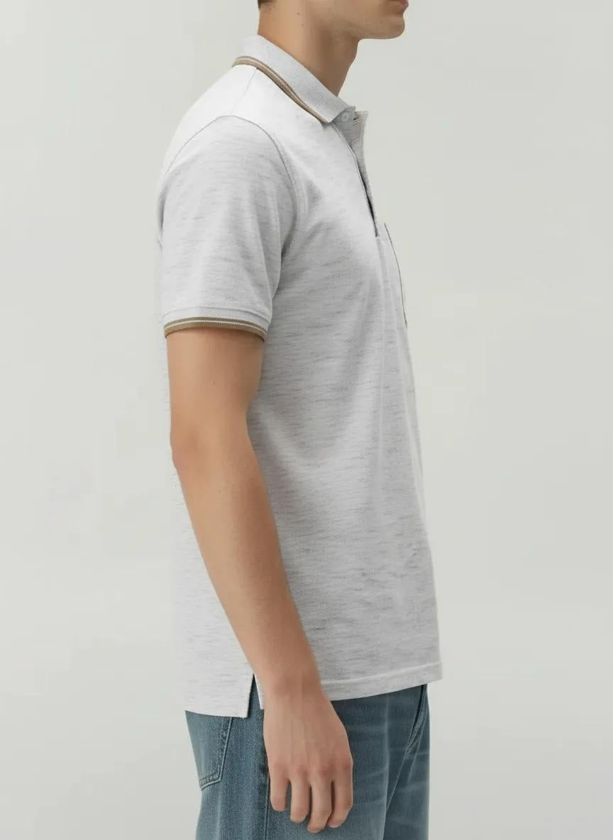 Men Polo Collar Pockets T-shirt