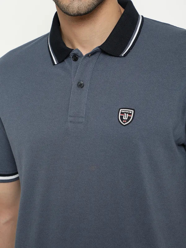 Octave Polo Collar Cotton T-Shirt