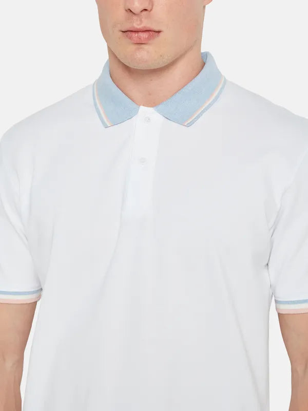 Octave Polo Collar Short Sleeves Cotton Casual T-Shirt