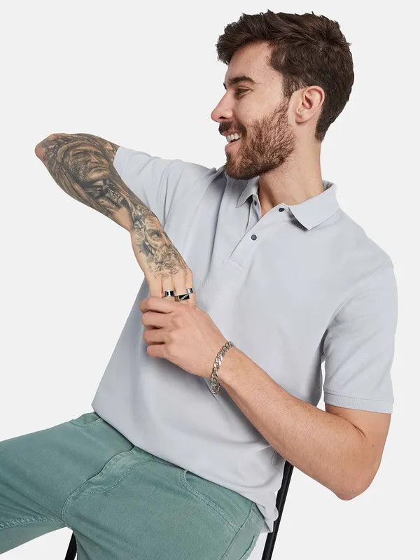 Octave Polo Collar Cotton T-Shirt