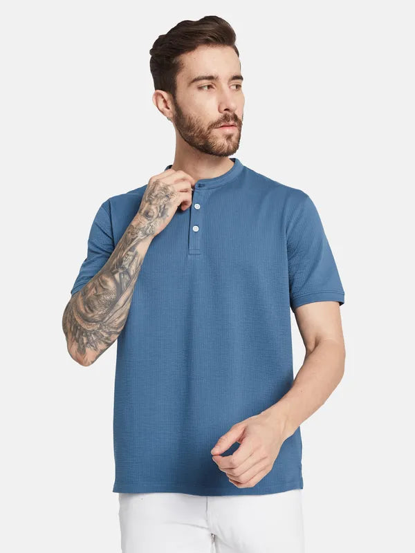 Octave Henley Neck Cotton T-Shirt