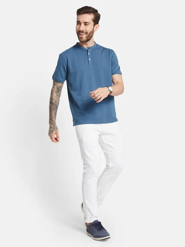 Octave Henley Neck Cotton T-Shirt