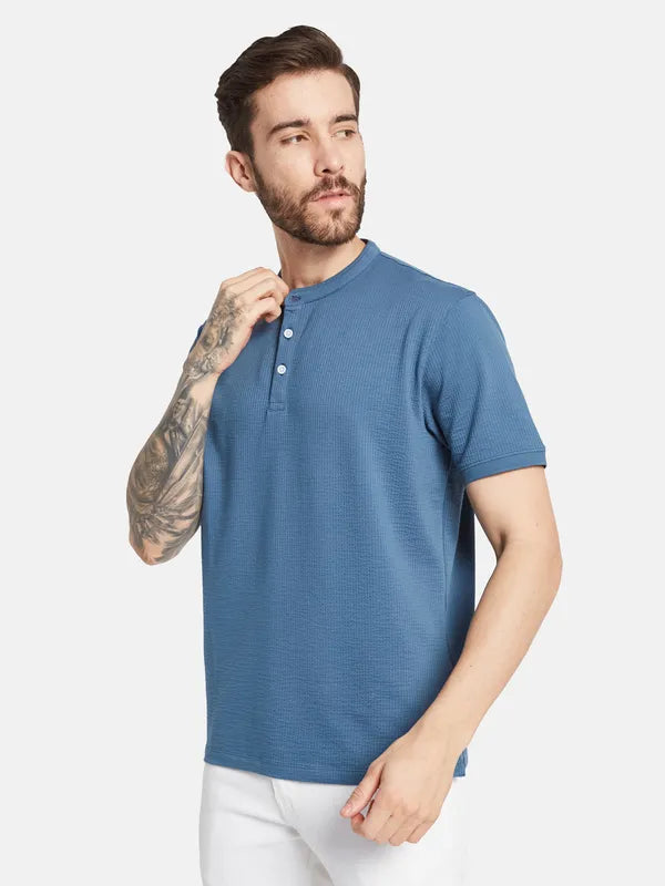 Octave Henley Neck Cotton T-Shirt