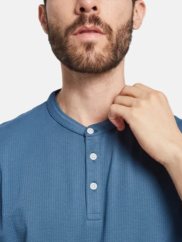 Octave Henley Neck Cotton T-Shirt