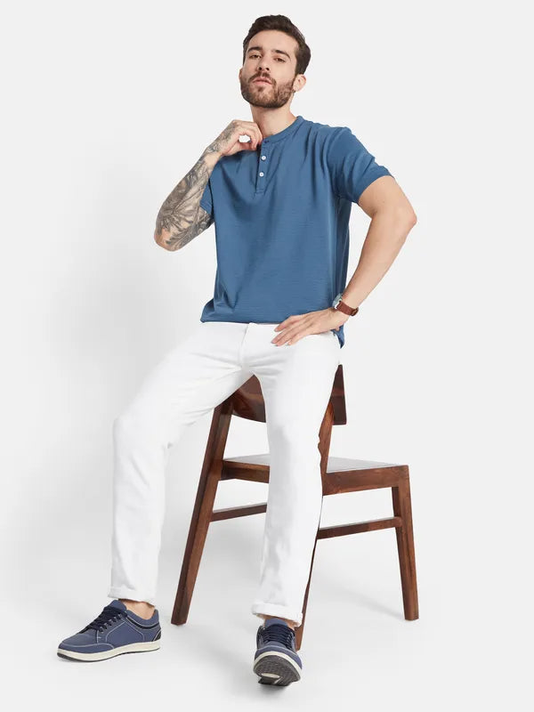 Octave Henley Neck Cotton T-Shirt