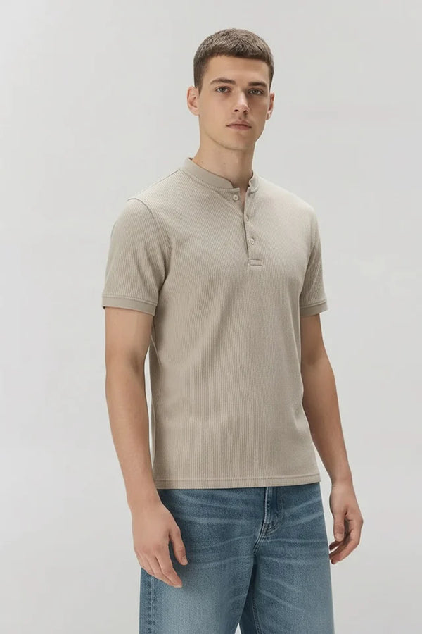 Men Solid High Neck T-shirt