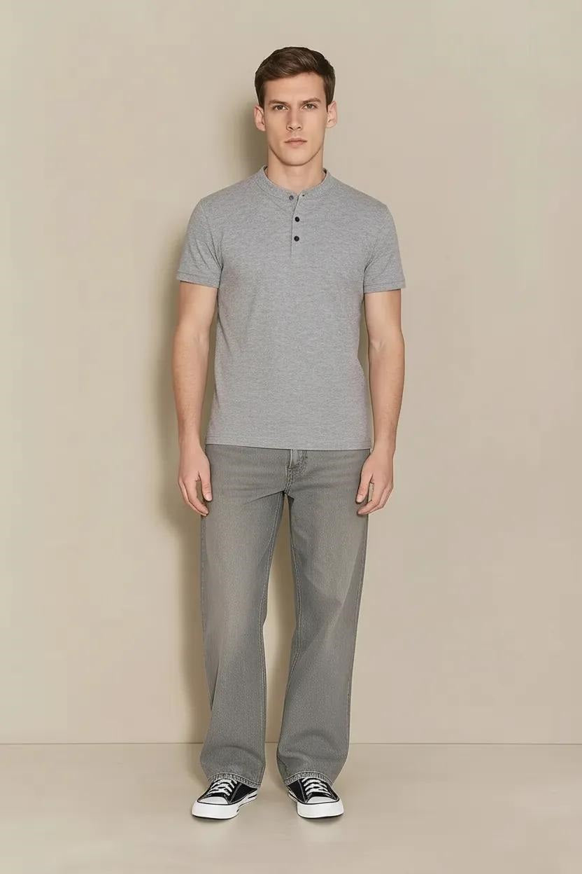 Men Solid High Neck T-shirt