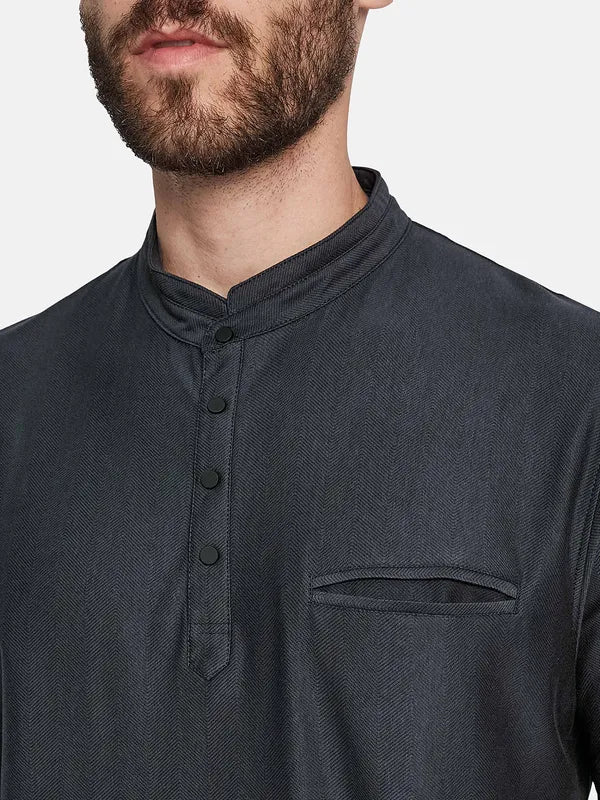 Octave Mandarin Collar Short Sleeves Regular Fit Cotton T-Shirt