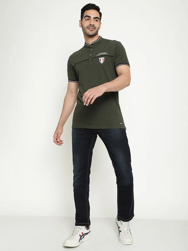 Octave Henley Neck Cotton T-Shirt