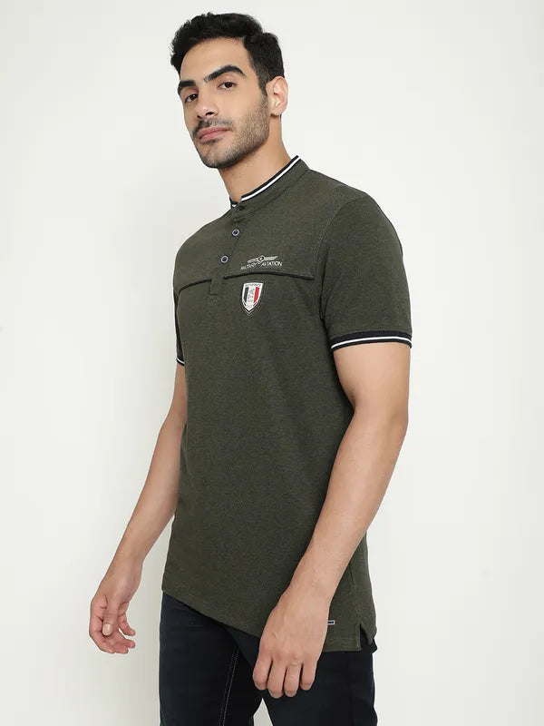 Octave Henley Neck Cotton T-Shirt
