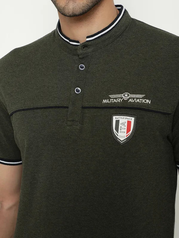 Octave Henley Neck Cotton T-Shirt