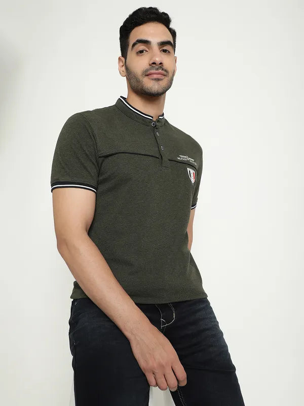 Octave Henley Neck Cotton T-Shirt