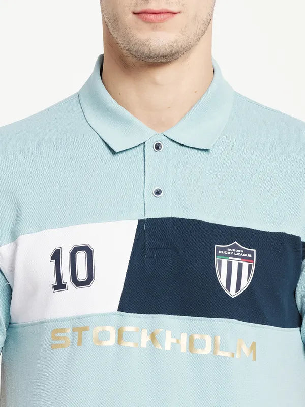 Men Light Teal T-Shirt