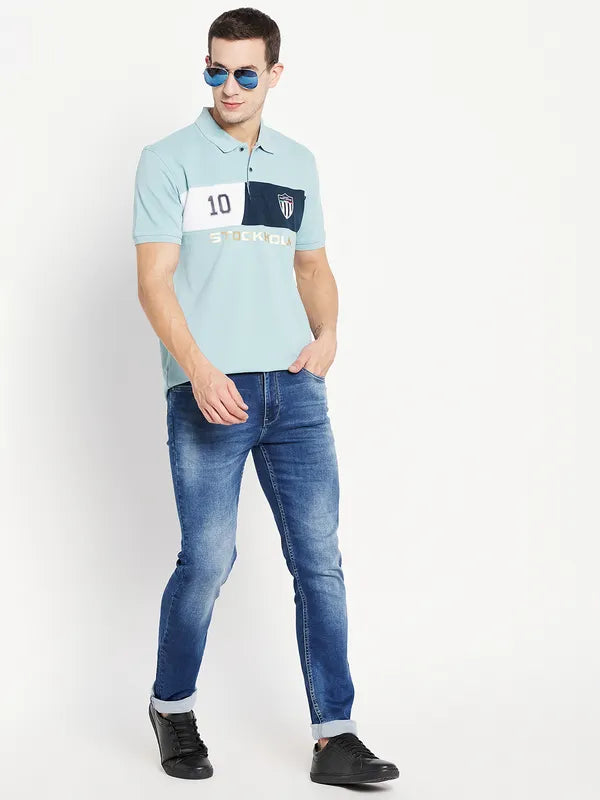 Men Light Teal T-Shirt