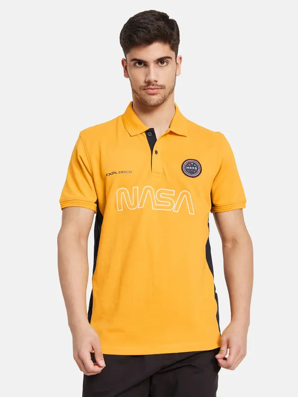 Nasa Chest Print Polo T-Shirt
