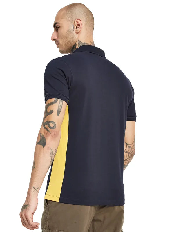 Octave Nasa Printed Polo Collar Cotton T-Shirt