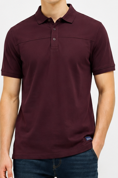 Men Wine Sold Polo Collar T-shirt