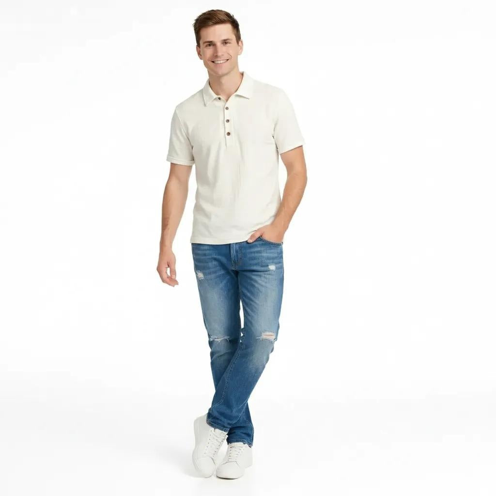 Octave Men Checked Polo Collar T-shirt