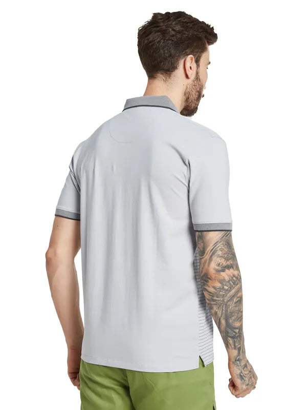 Octave Men Striped Polo Collar Pockets T-Shirt