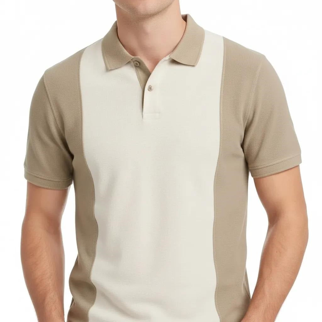 Men Colourblocked Polo Collar T-shirt