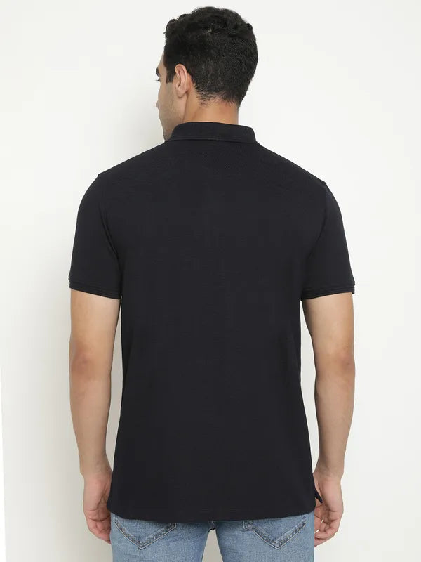 Octave Colourblocked Polo Collar Short Sleeves Cotton T-Shirt