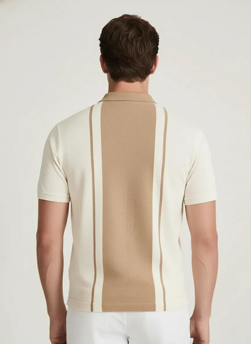 Men Colourblocked Polo Collar T-shirt