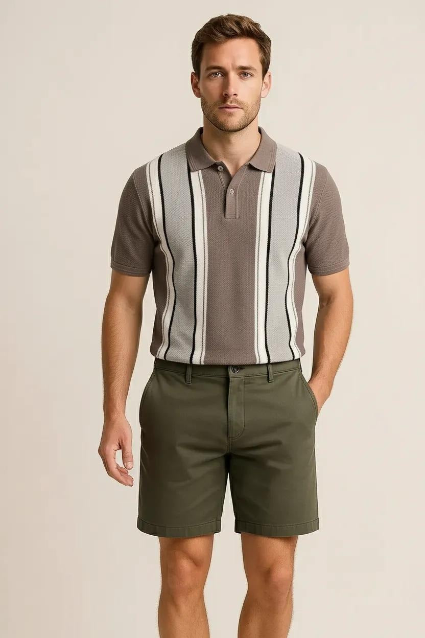 Octave Men Colourblocked Polo Collar T-shirt
