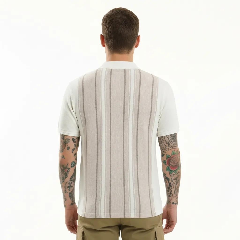 Octave Men Colourblocked Polo Collar T-shirt