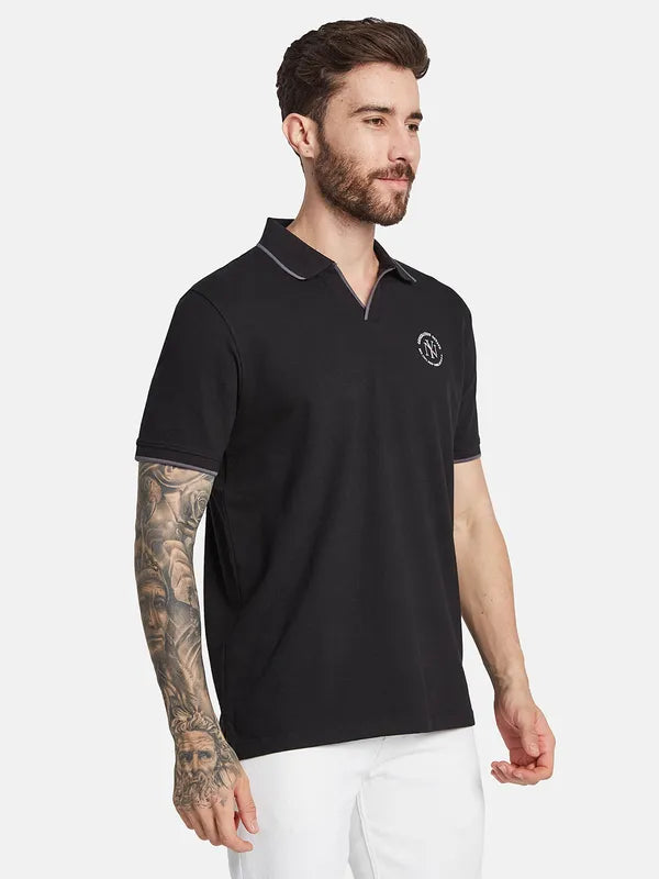 Octave Polo Collar Short Sleeves Regular Fit Cotton T-Shirt