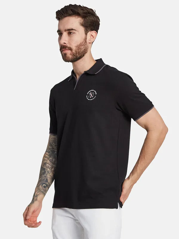 Octave Polo Collar Short Sleeves Regular Fit Cotton T-Shirt