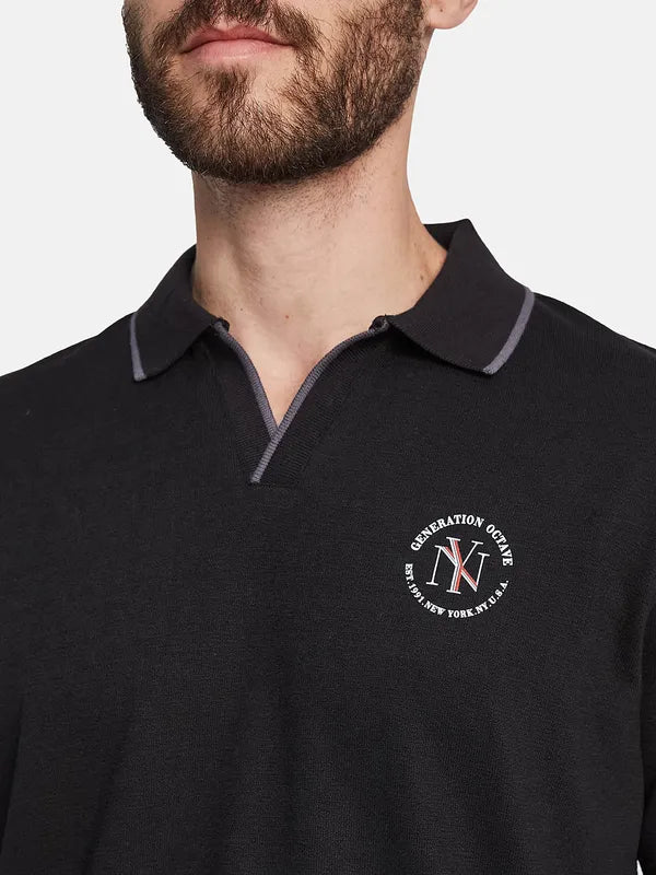 Octave Polo Collar Short Sleeves Regular Fit Cotton T-Shirt
