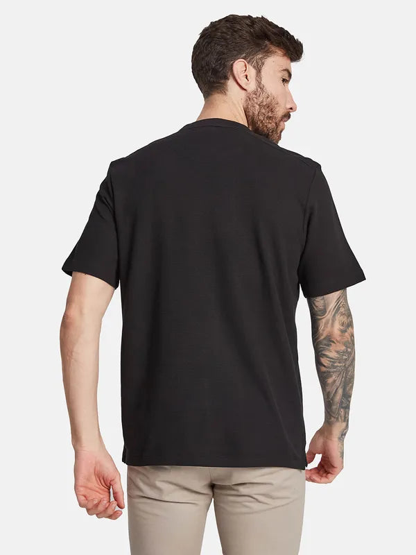 Octave Henley Neck Round Neck Cotton T-Shirt