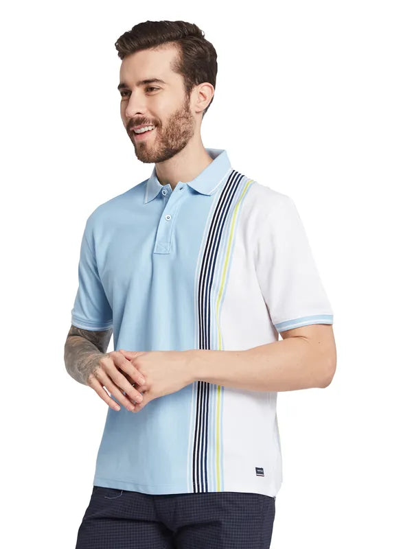 Octave Men Striped Polo Collar T-Shirt