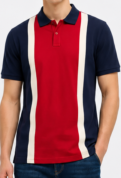 Men Salsa Colourblocked Polo Collar T-shirt