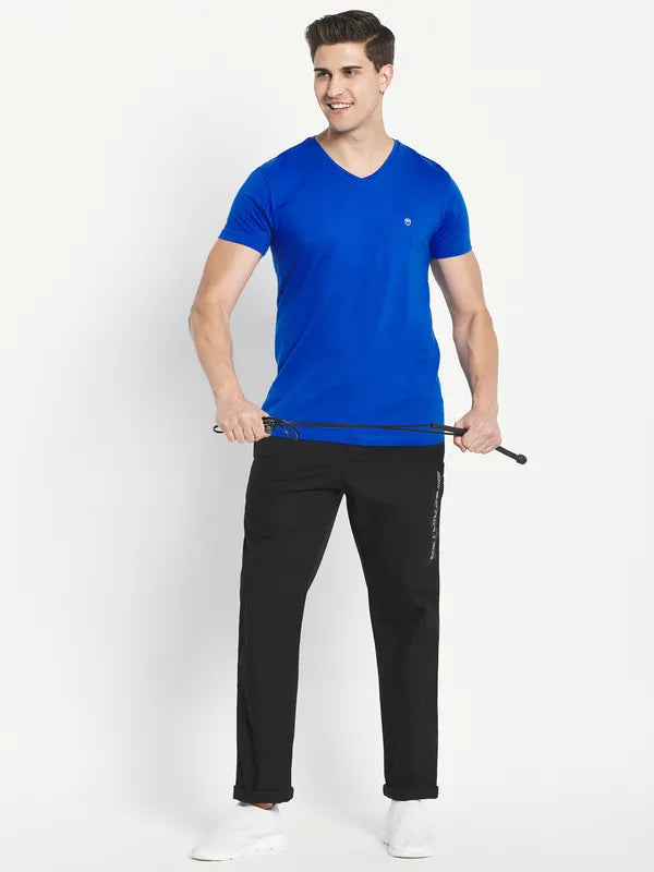 Octave Men Blue V-Neck T-Shirt