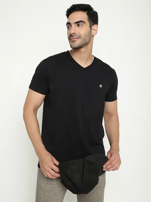 Octave V-Neck Short Sleeves Cotton T-Shirt