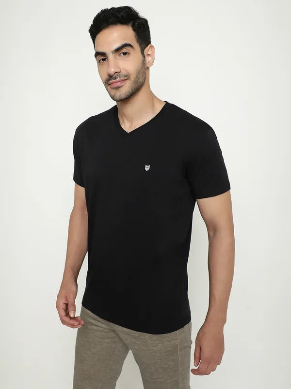 Octave V-Neck Short Sleeves Cotton T-Shirt