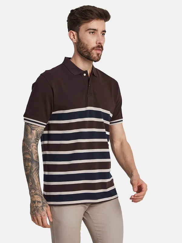 Octave Striped Polo Collar T-Shirt