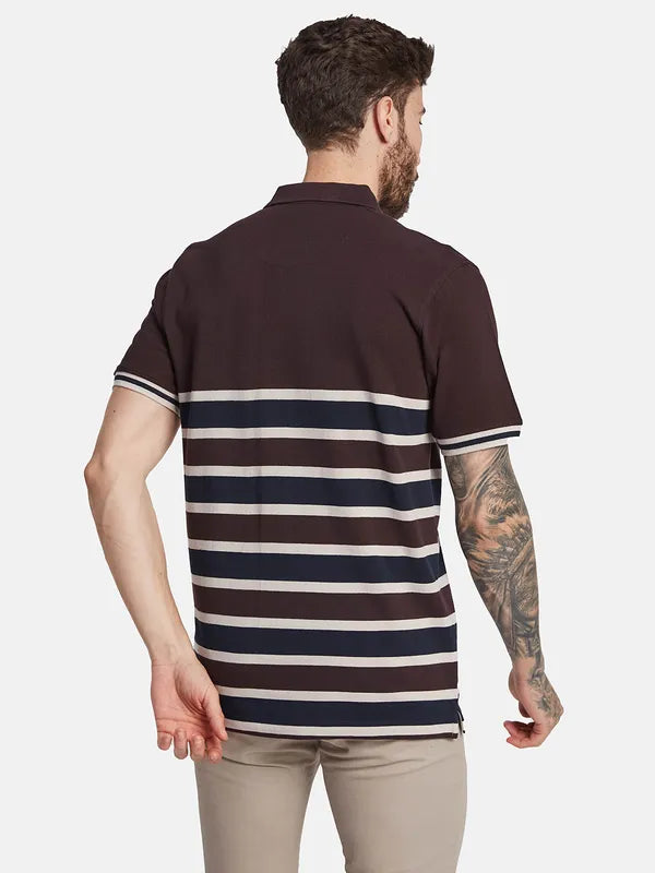 Octave Striped Polo Collar T-Shirt