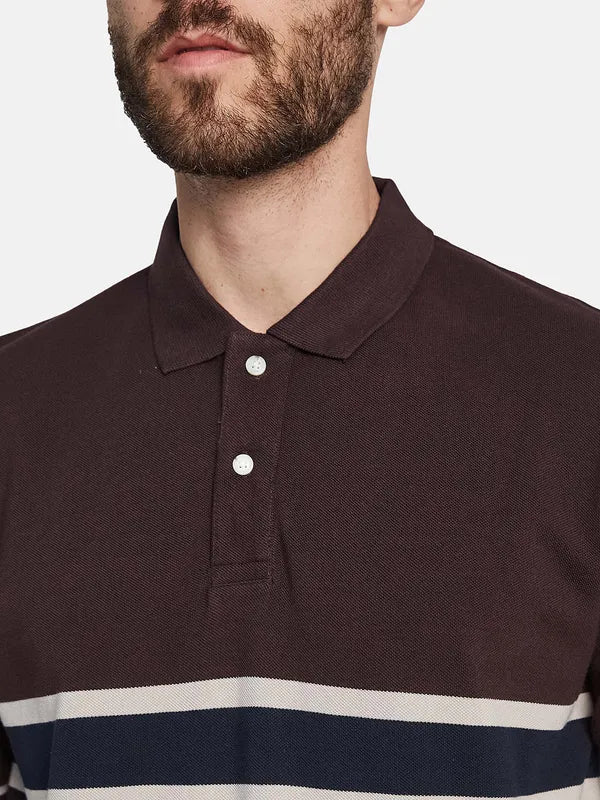 Octave Striped Polo Collar T-Shirt